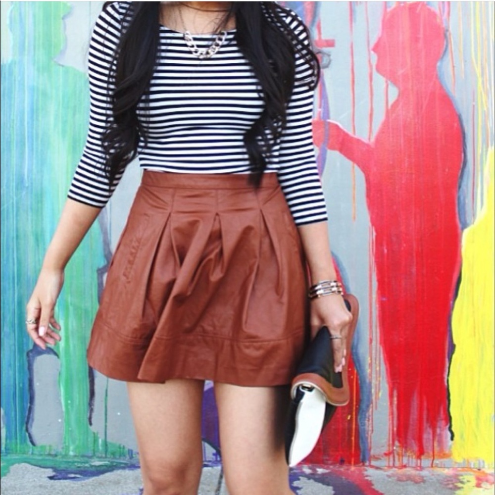 Faux leather skirt